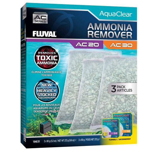 Fluval AquaClear 20 & 30 Ammonia Remover 90g x 3 Pack