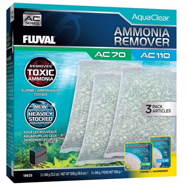 Fluval AquaClear 70 & 110 Ammonia Remover 346g x 3 Pack