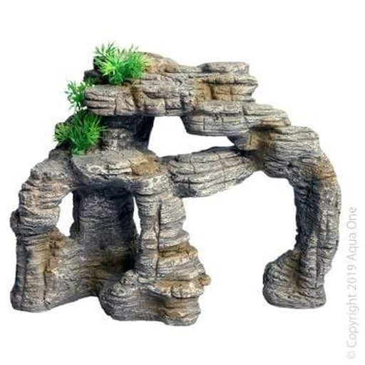 Aqua One Artificial Rock Cliff with Plant 26.5 x 13 x 20.5cm Aquatic Supplies Australia