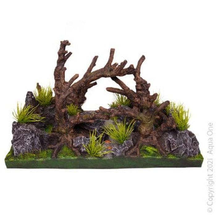 Aqua One  Ecoscape Driftwood on Rock Garden Extra Large 41.3 x 25.5 x 25cm Aquatic Supplies Australia