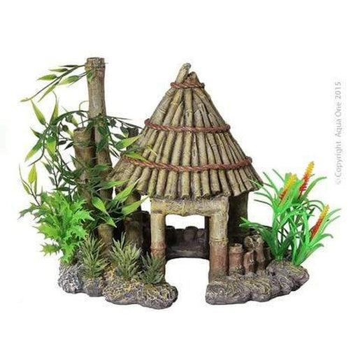 Aqua One Ornament Bamboo Gazebo Medium 21.5 x 17.5 x 18cm Aquatic Supplies Australia