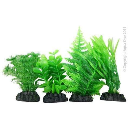 Aqua One Plastic Plant 4 pack - Mix 5 Aquatic Supplies Australia