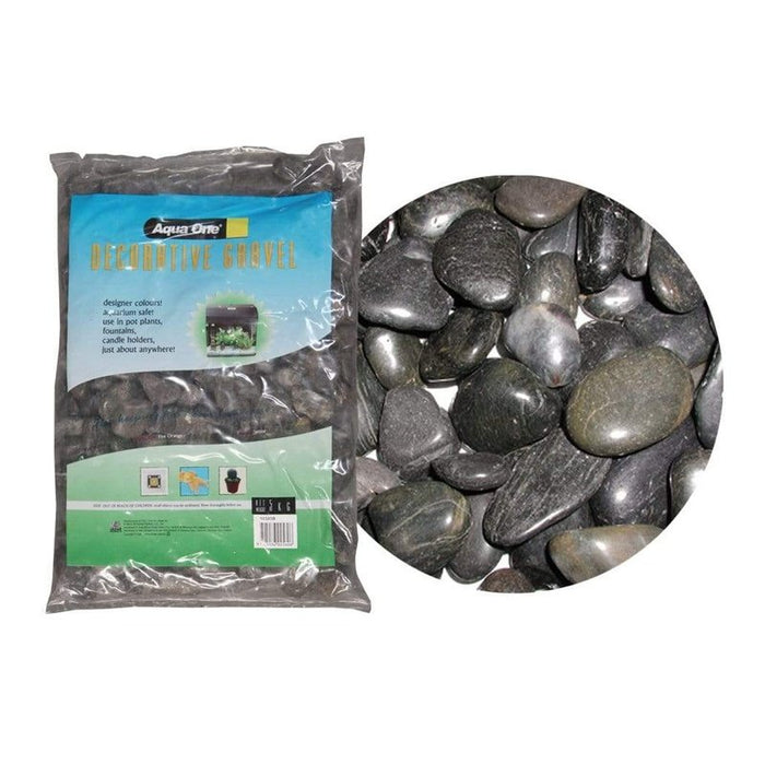 Aqua One Polished Black Stones 5kg Aquatic Supplies Australia