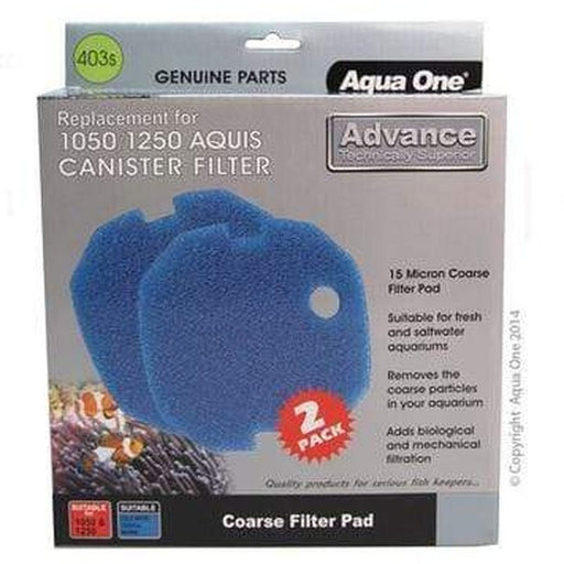 Aqua One Sponge 15ppi 2pk 403s - Aquis 1050/1250 - 25403s Aquatic Supplies Australia