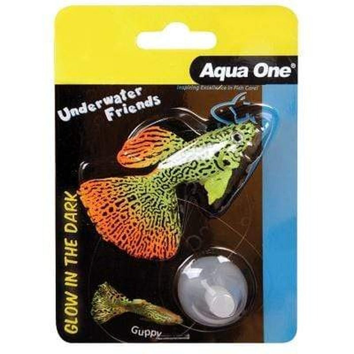 Aqua One Underwater Friends Guppy Fish Float Glow In Dark Aquatic Supplies Australia