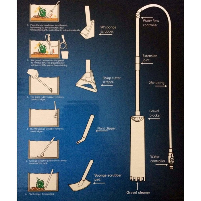 Aquatopia 6 in 1 Multi-function Aquarium Cleaner Aquatic Supplies Australia