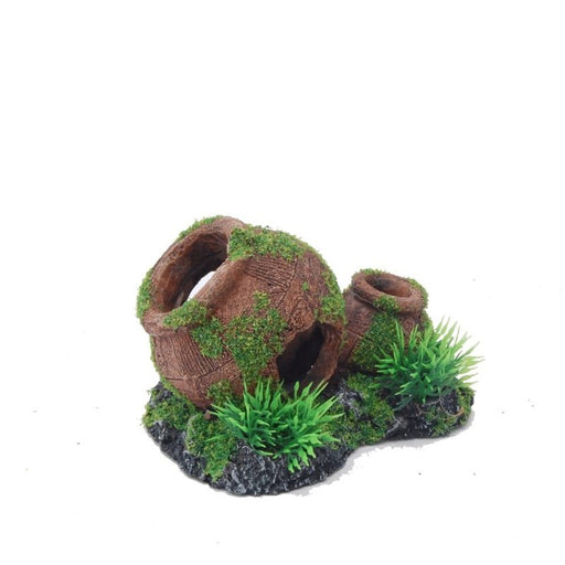Aquatopia Clay Pot with Moss 12 x 9 x 8cm Aquatic Supplies Australia
