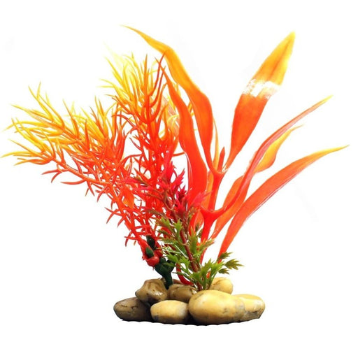 Aquatopia Orange Plant with Pebble Base 10cm Aquatic Supplies Australia