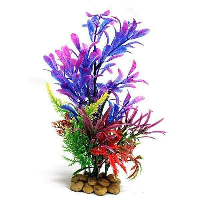 Aquatopia Purple Plant with Pebble Base 20cm Aquatic Supplies Australia