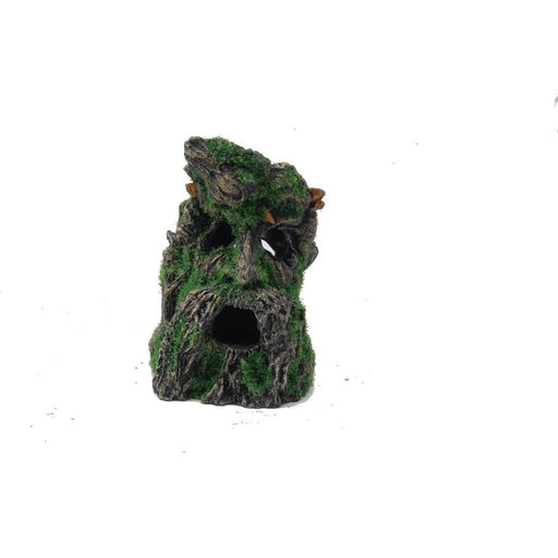 Aquatopia Tree Stump Face with Moss 11 x 11 x 15 cm Aquatic Supplies Australia