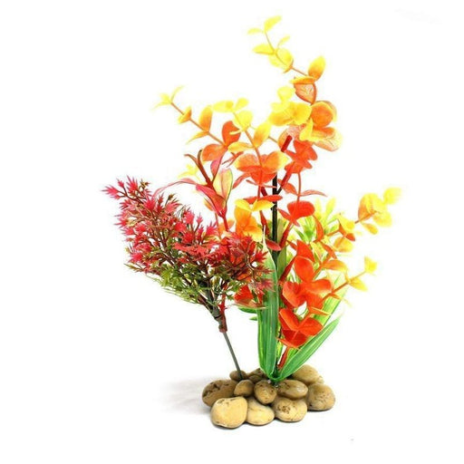 Aquatopia Yellow Plant with Pebble Base 15cm Aquatic Supplies Australia