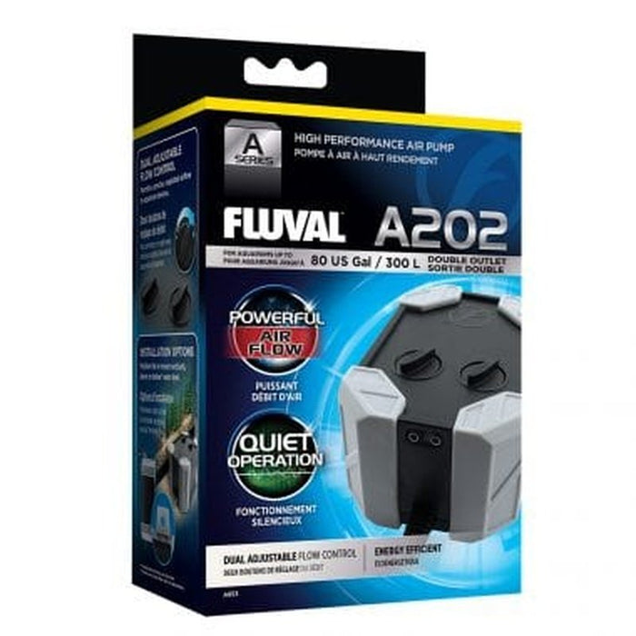 Fluval A Series Air Pump A202 Twin Outlet (300L, 180-220L/h) Aquatic Supplies Australia