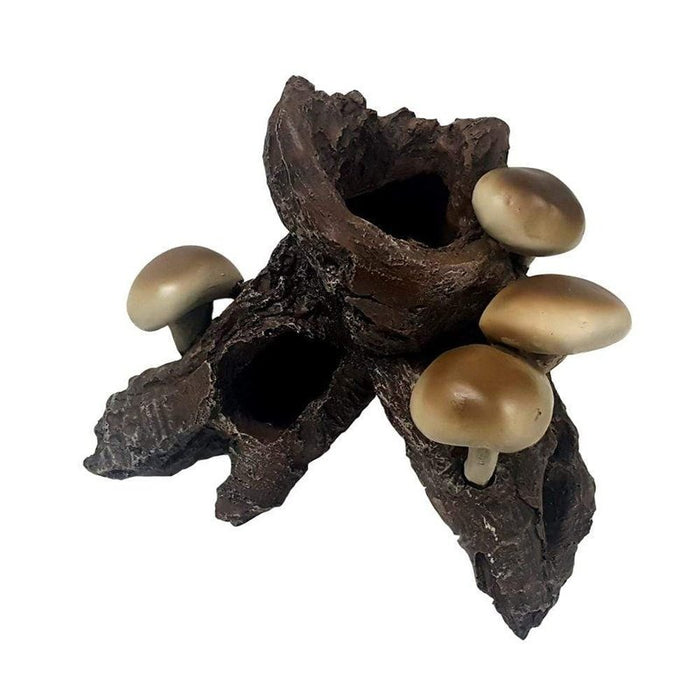 iPetz Mushrooms on Driftwood 19 x 11 x 16cm Aquatic Supplies Australia