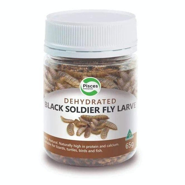 Pisces Dehydrated Black Soldier Fly Larvae 65g Aquatic Supplies Australia