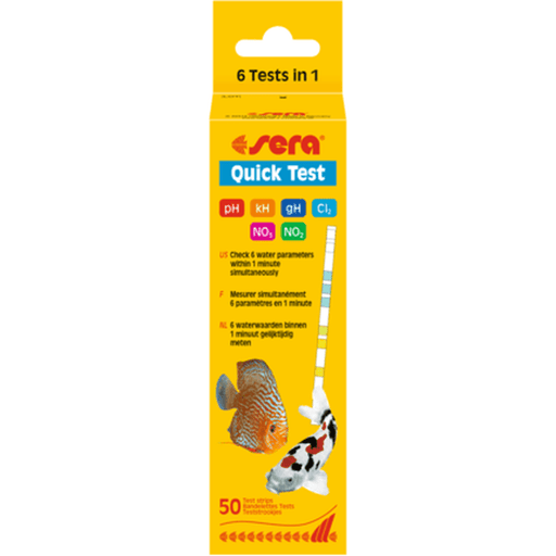 Sera Quick Test 6 in 1 Strips 50 Pack Aquatic Supplies Australia