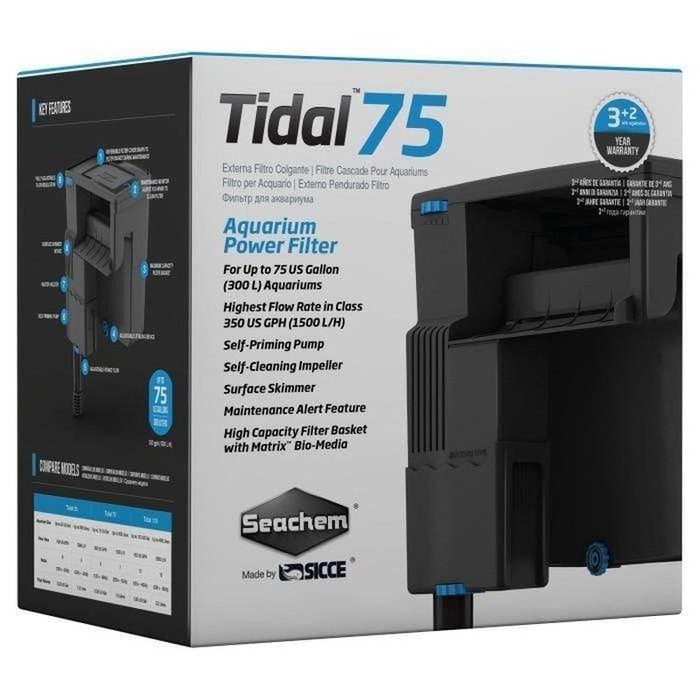 Seachem Tidal 75 Power Filter (up to 300L, 1500L/h) Aquatic Supplies Australia