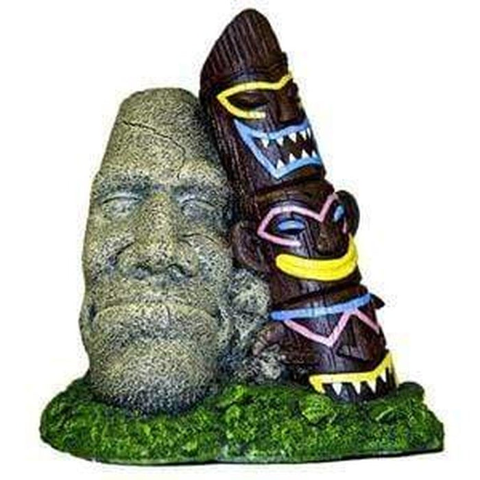 Tiki with Stone Statue 15 x 13cm Aquatic Supplies Australia